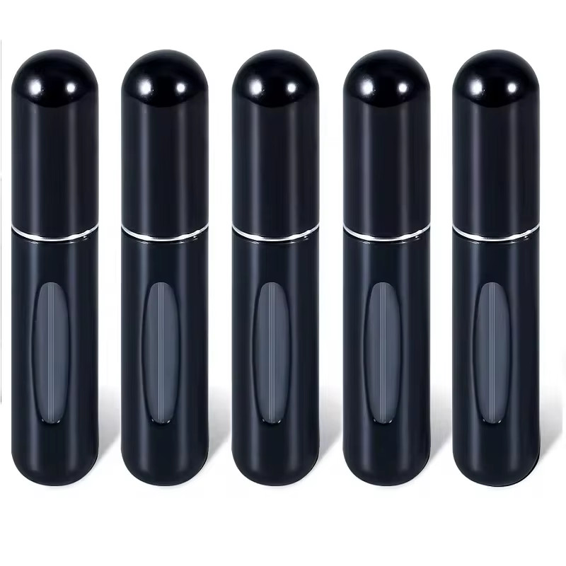 5 Pcs Refillable Travel Portable Perfume Atomizer Bottle Spray Pump Case 5/8 ML