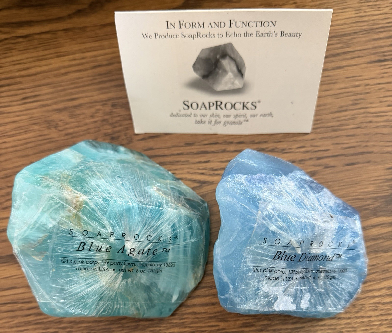 SoapRocks, “Blue Agate” 6 oz. Bar & Blue Diamond 6 oz. Bar Cool Fresh Fragrance.