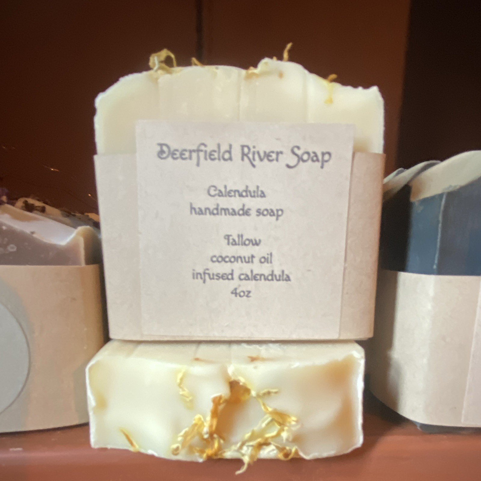 Deerfield River Soap Handmade Body Bar Soap Calendula Tallow & Coconut Oil 4 oz