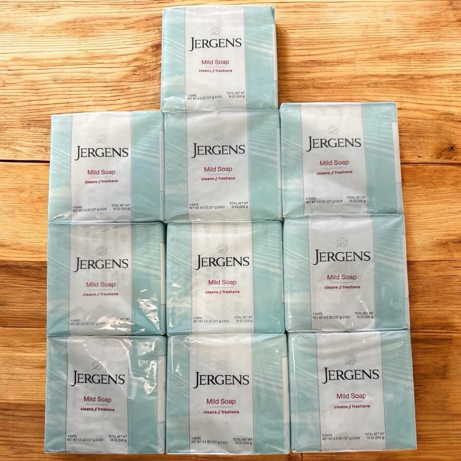 (10)Packs Jergens Mild Soap. 4-4.5oz Bars Per Pack. Total 40 BARS. FREE SHIPPING