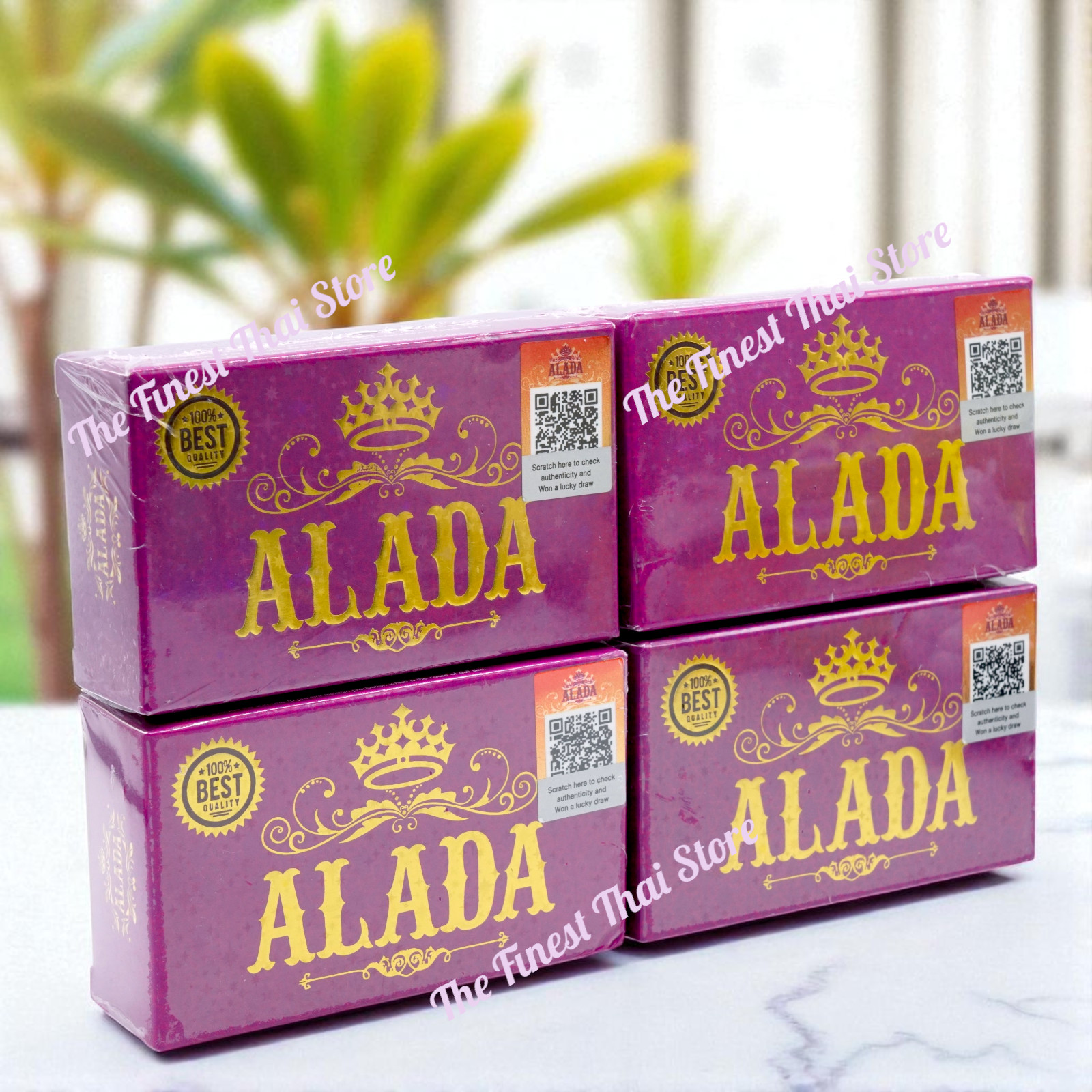 Alada Whitening Soap Natural Extract Face & Body Naturally Brightening 160g x 4