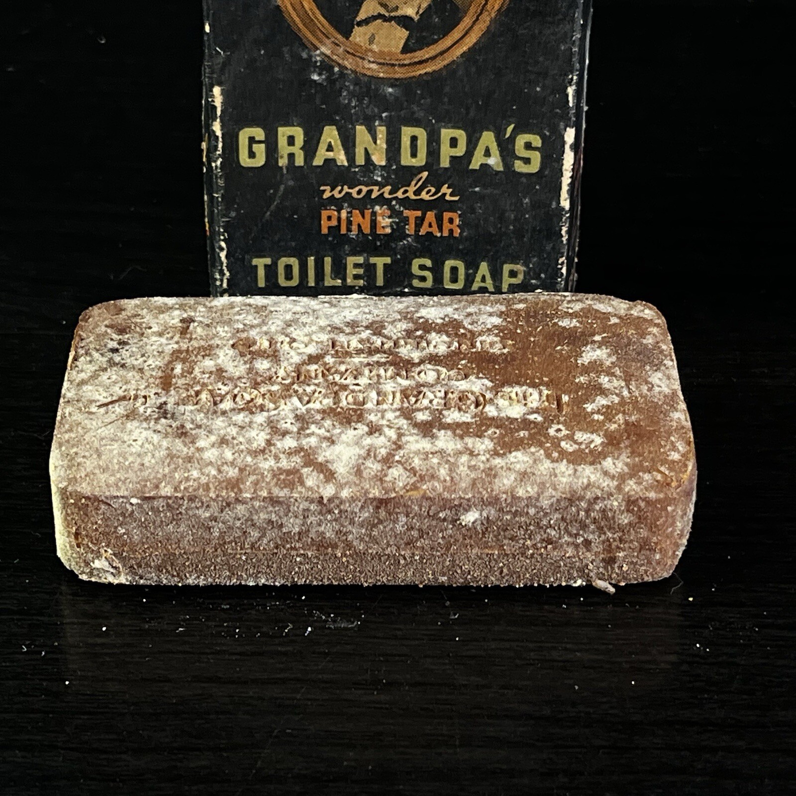 Antique Grandpa’s Wonder Pine Tar Toilet Soap New Cincinnati Ohio General Store