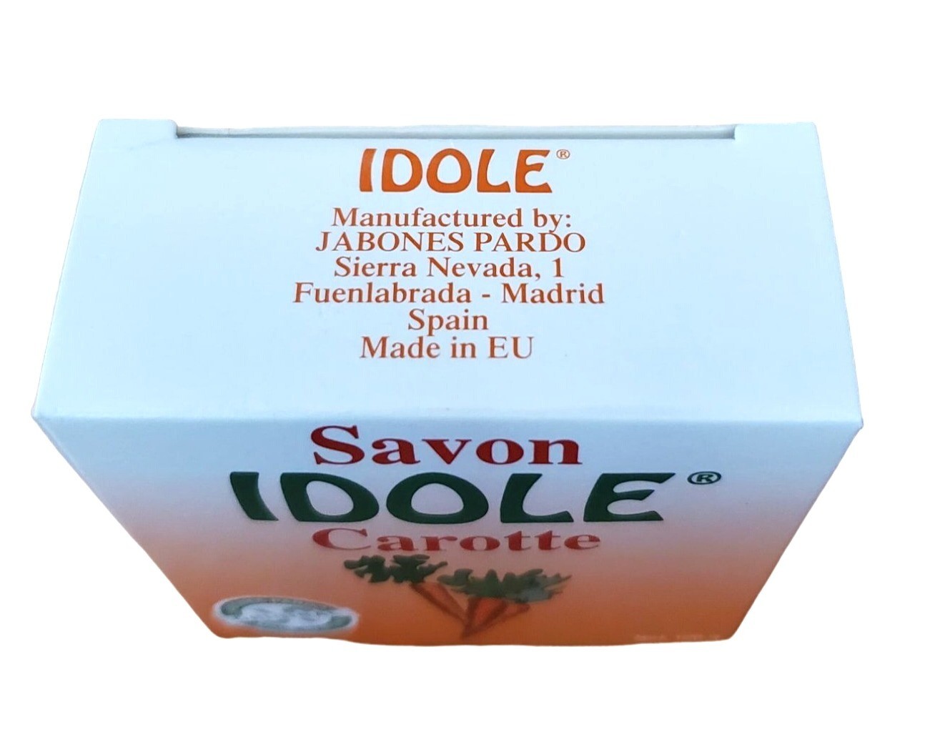 Idole Carrot Soap 3.5 Oz 100g Vitamin B-Carotene Savon Carotte Jabon Zanahoria