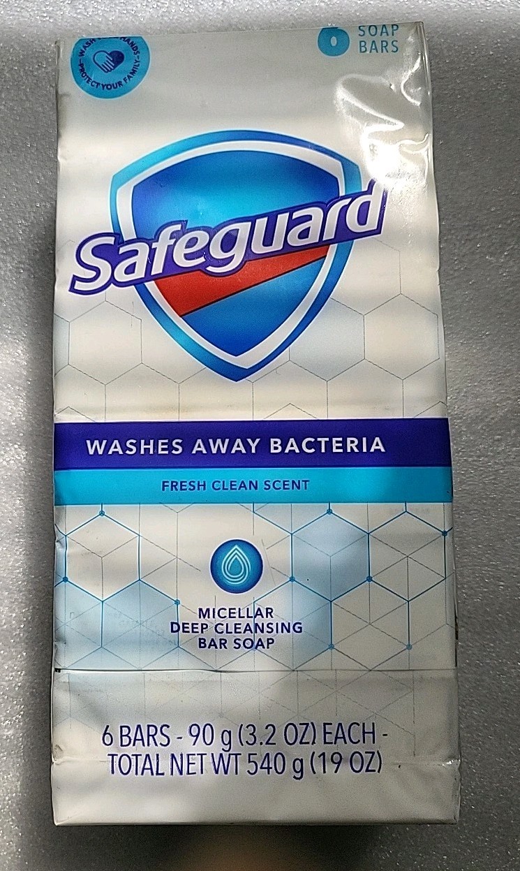 6-PK Safeguard Antibacterial Soap Bars 3.2oz Washes Away Bacteria ~ Sealed