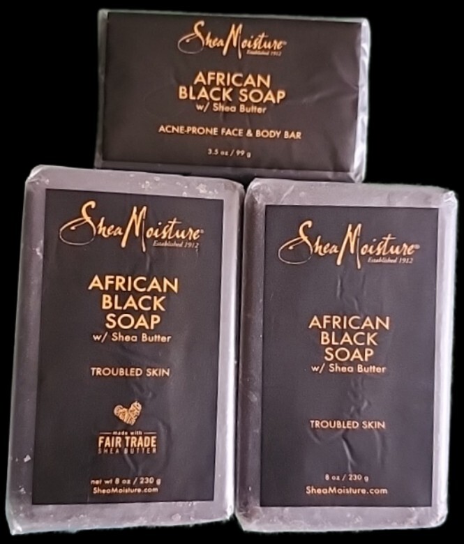 3 SHEA MOISTURE AFRICAN BLACK BAR SOAP ACNE PRONE SKIN FREE SHIPPING USA