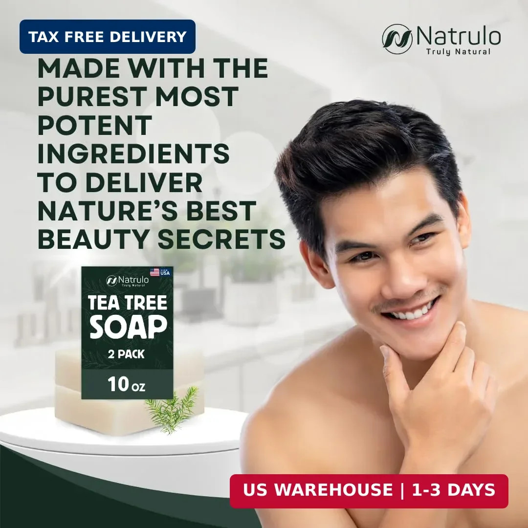 Tea Tree Soap – Natural Defense Tea Tree Oil Soap Bar for Face & Body – Remedy F
