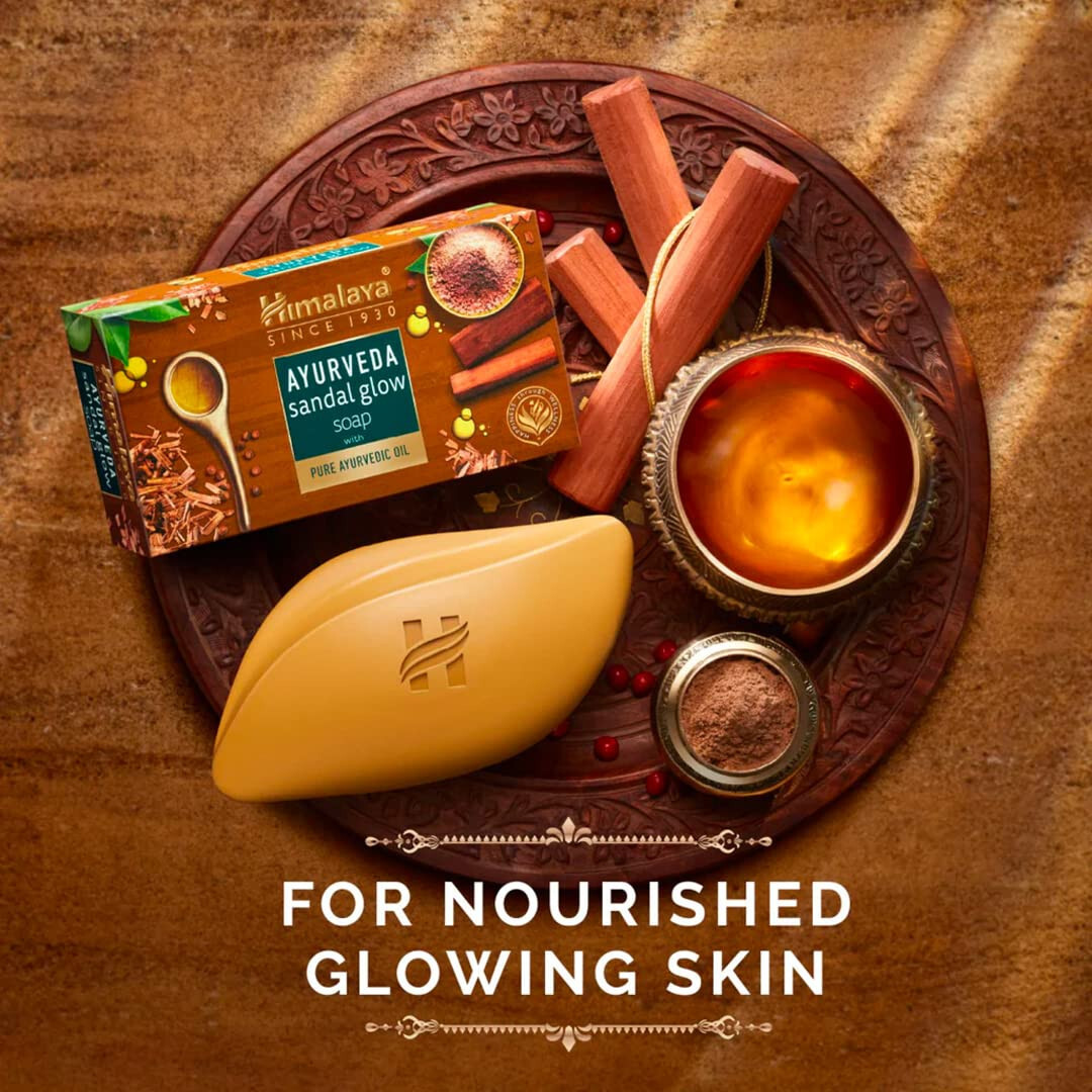 4X Himalaya Ayurveda Sandal Glow Soap with Pure Ayurvedic Oil -75g – Free Ship
