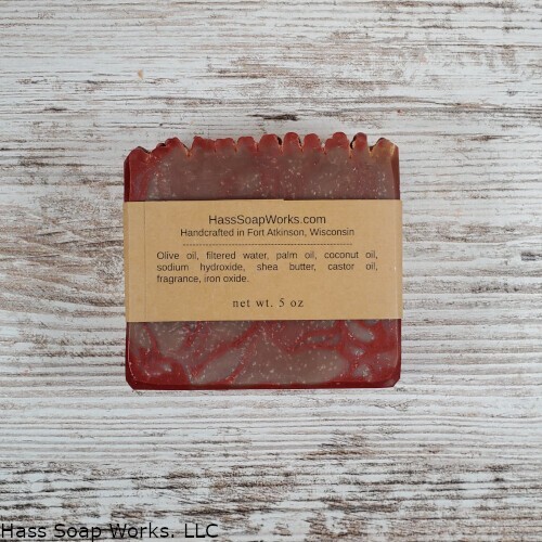 Handmade Dragon’s Blood Bar Soap Red Brown Swirl Patchouli Amber Incense Scent