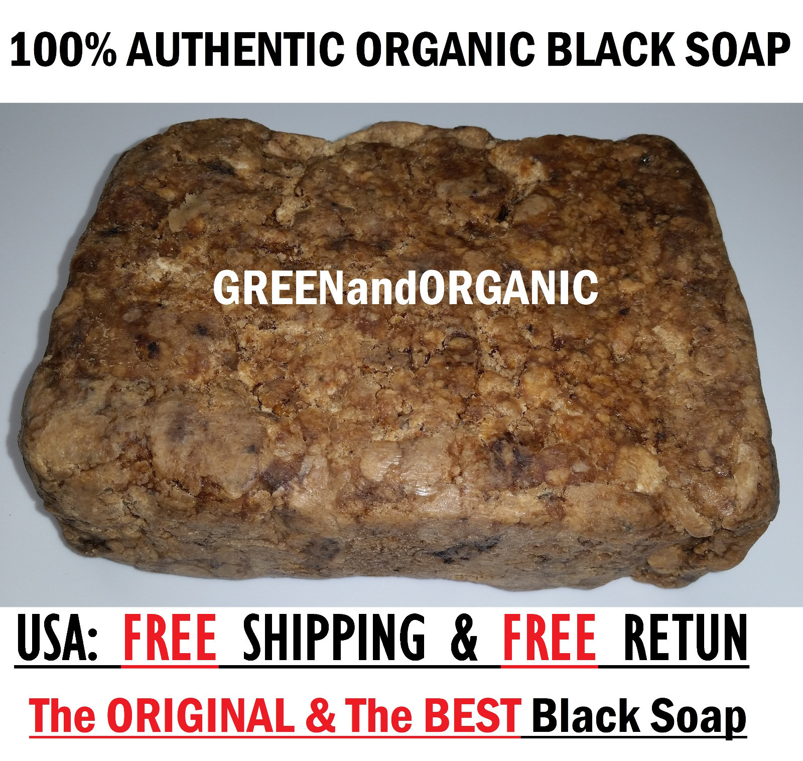 RAW AFRICAN BLACK SOAP ORGANIC FROM GHANA PREMIUM QUALITY 16 oz. 1 POUND