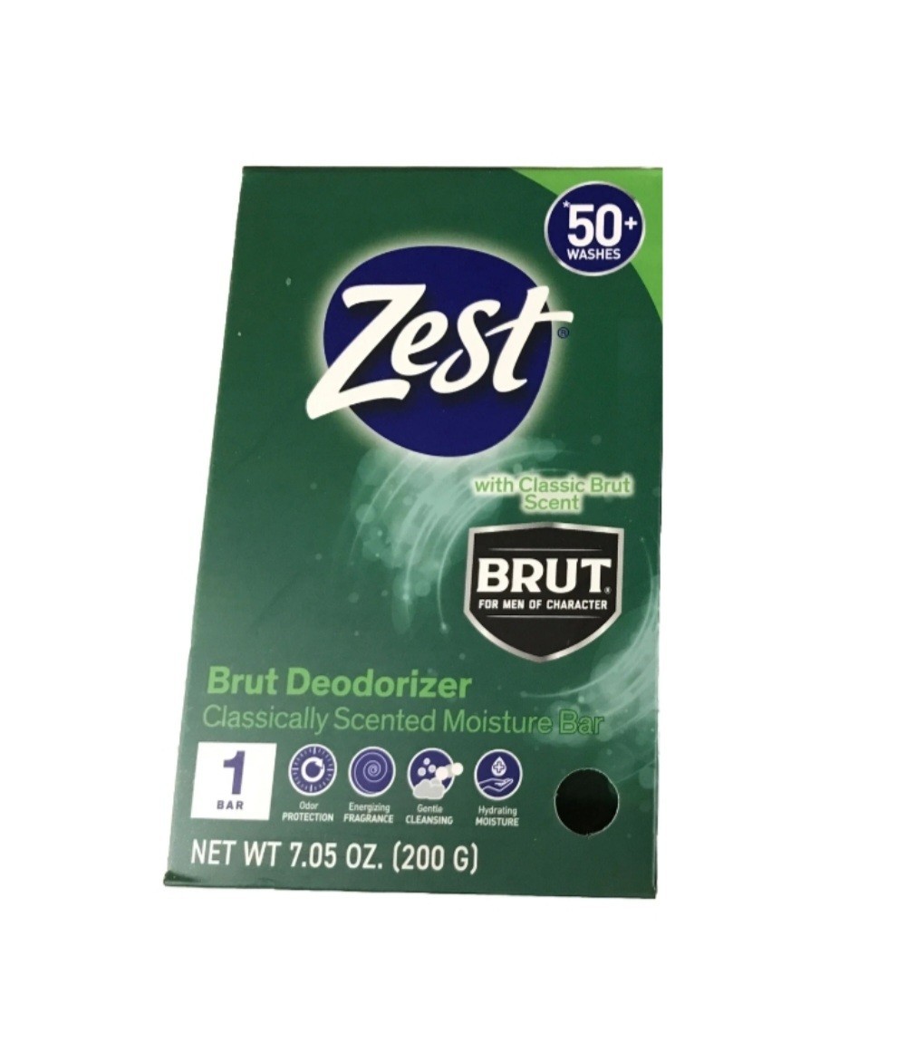 Ɣ ZEST (7.05 Oz.) 🟢🫧 ●BRUT● 🟢🫧 Classic Scented Deodorizier Moisture Bar 🫧.