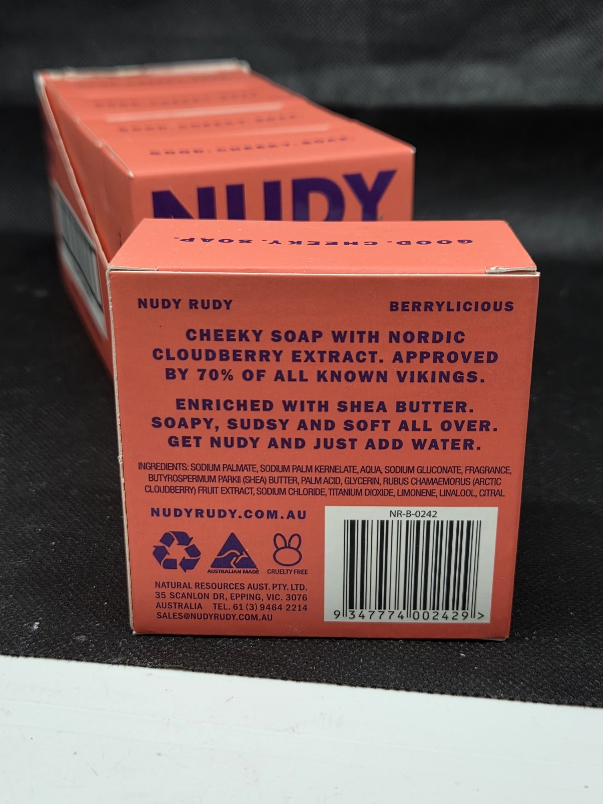 Lot Of 5 Nudy Rudy Berrylicious Soap Shea Butter Cloudberry Extract