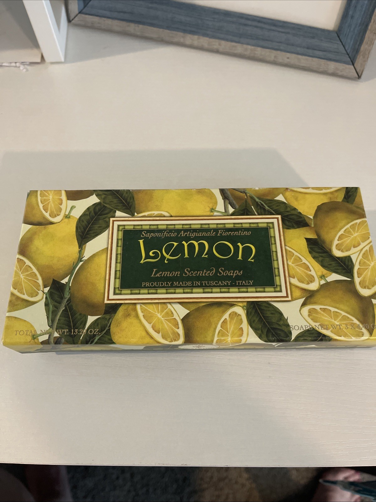 Saponificio Artiganale Florentino Lemon Soap Bars Beautiful Fancy Italy (3 Bars)