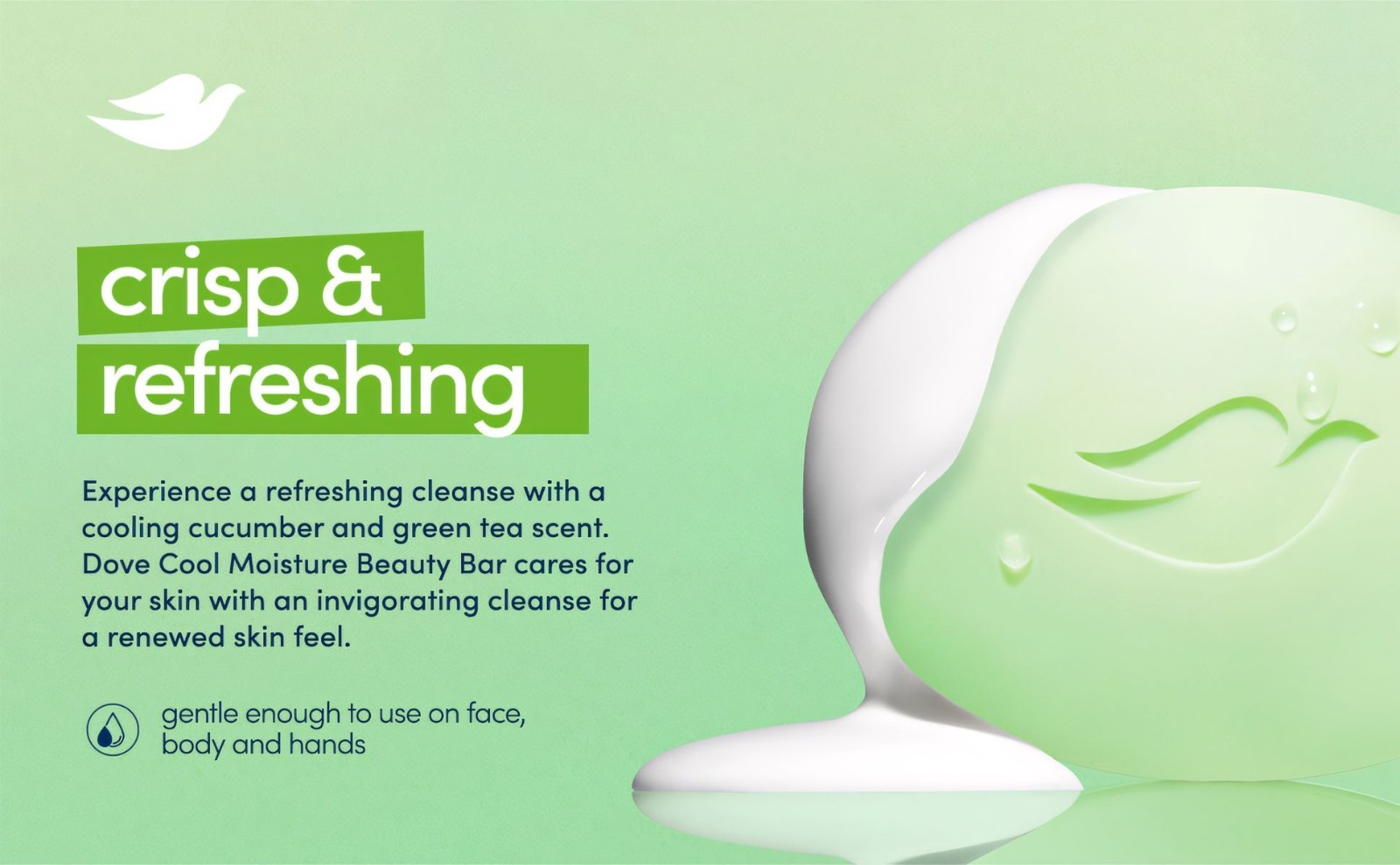 Dove Cool Moisture Cucumber & Green Tea x [12 Pack] x 135 g Beauty Bar Soap