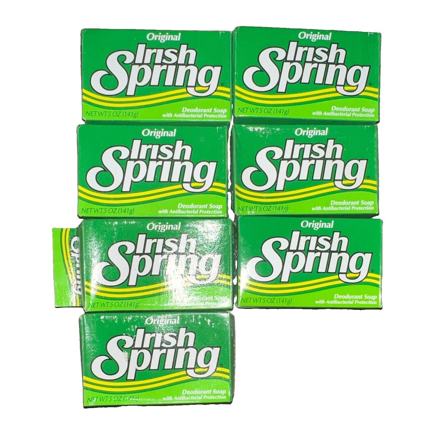 Vintage Irish Spring Soap Original Formula 5oz Bars Lot of 7 Tallow NOS Retro