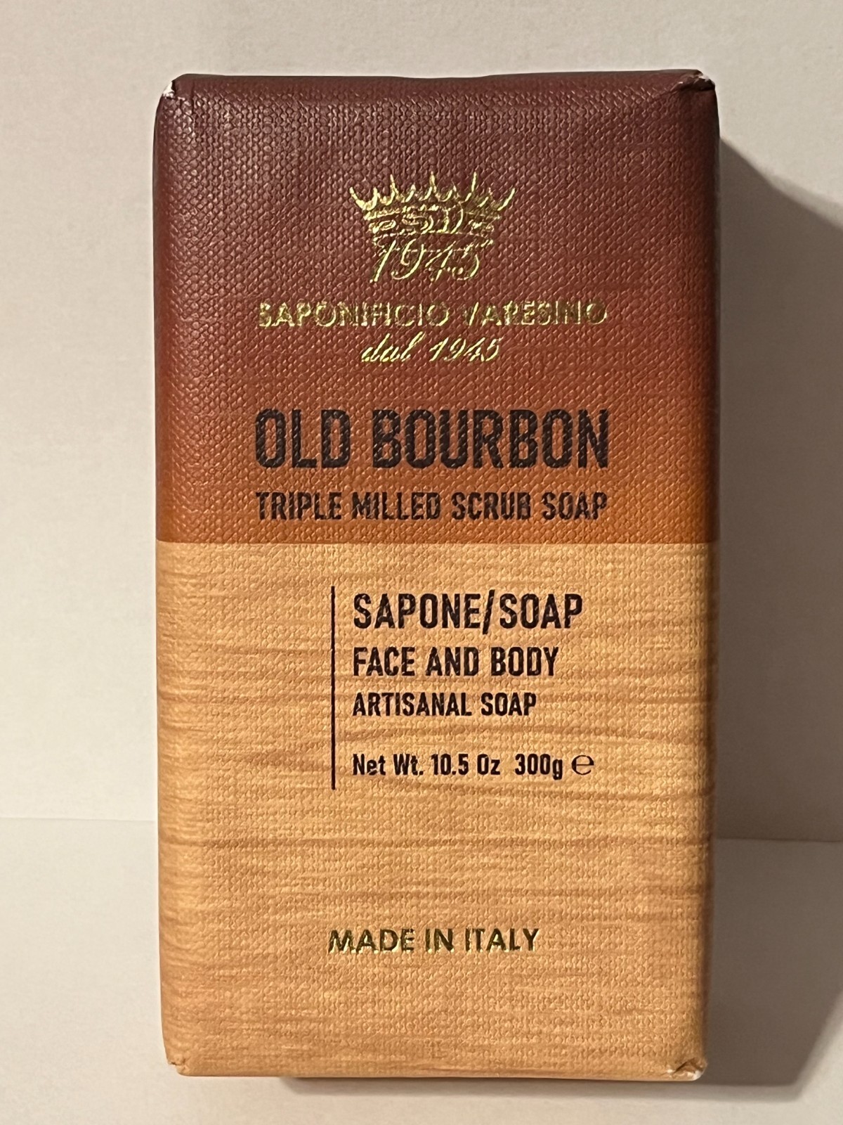 Saponificio Varesino Old Bourbon Face & Body Artisanal Soap – 10.5 OZ – NEW