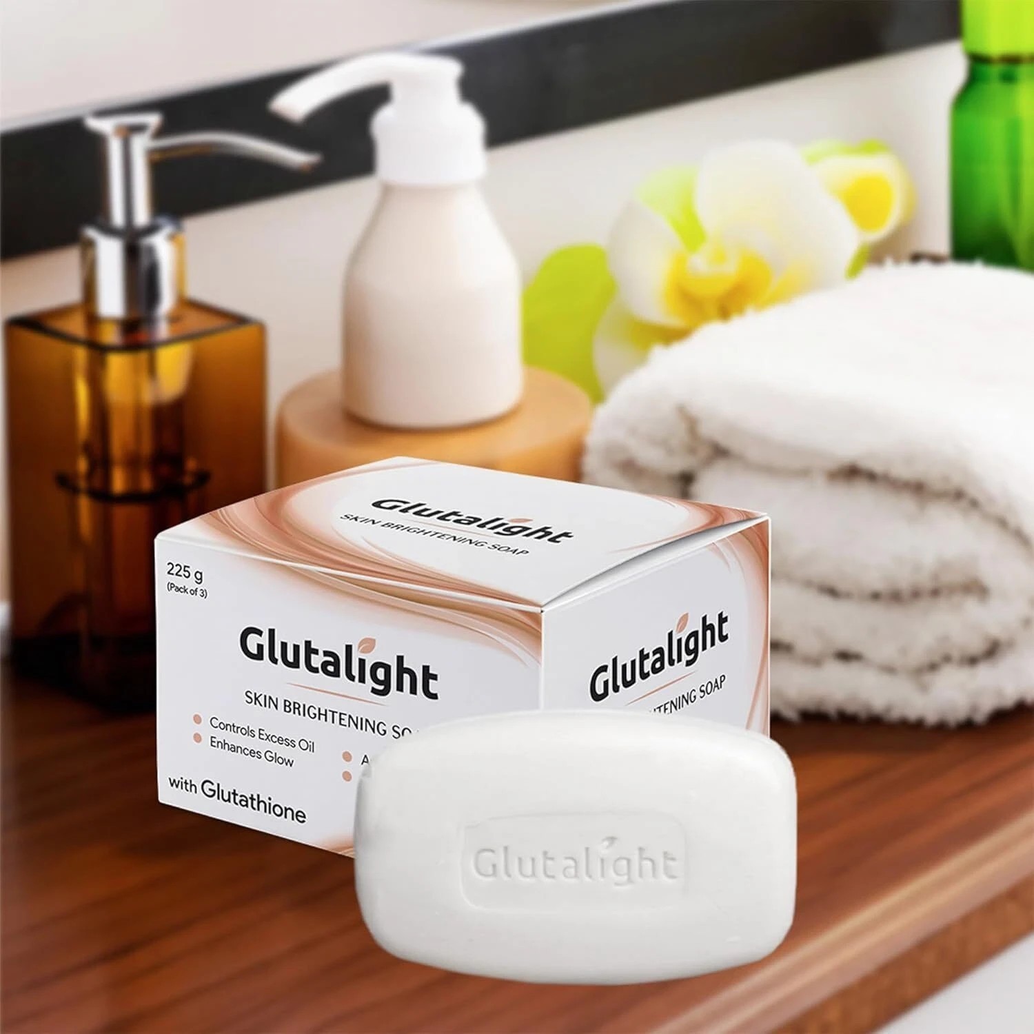 Glutalight Skin Lightening Soap with 1% Glutathione , 75GM (Pack of 3) U902