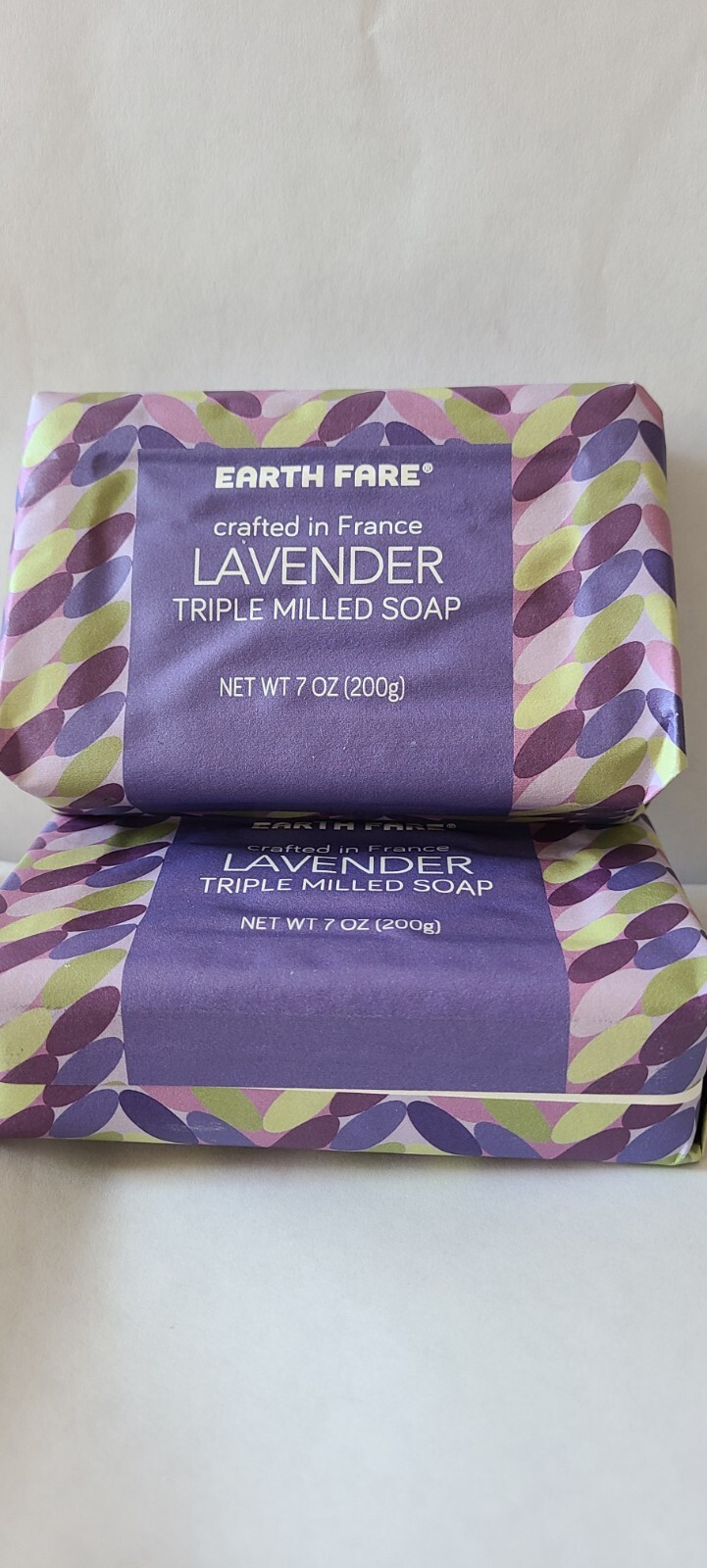 Earth Fare Triple Milled Soap LAVENDER Made In France (2 Soaps)