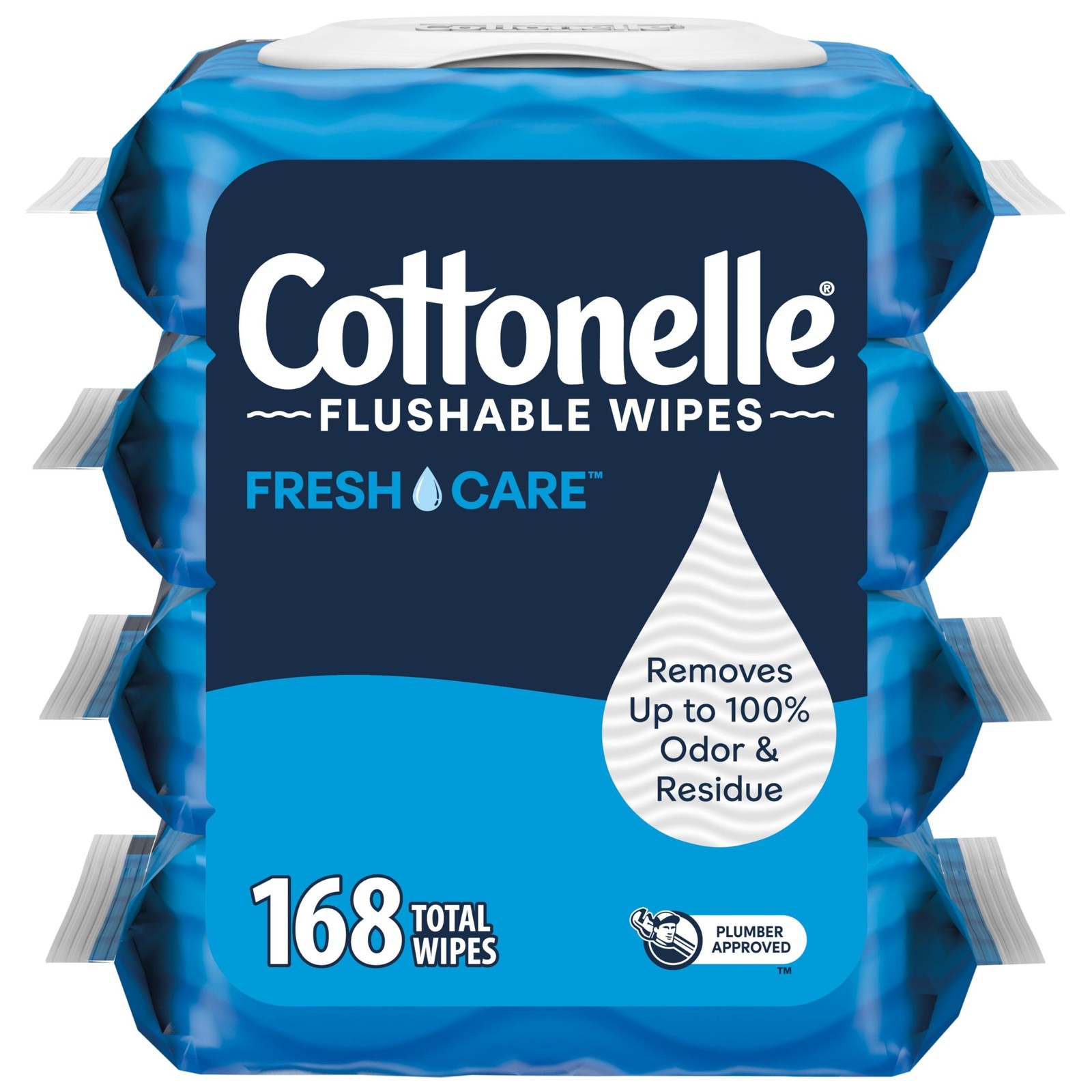 Cottonelle Fresh Care Flushable Wipes Pack of 4 Gentle Skin Clean 168 Total W…