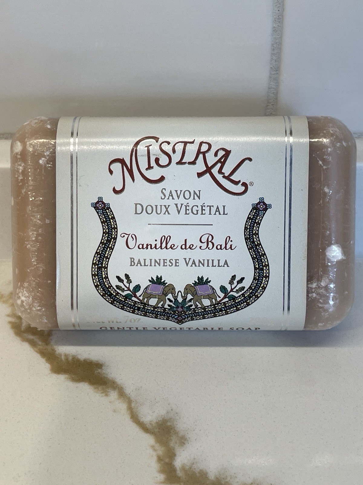 Mistral Vanille de Bali Gentle Bar Soap 7 oz/200 g France Balinese Vanilla NEW