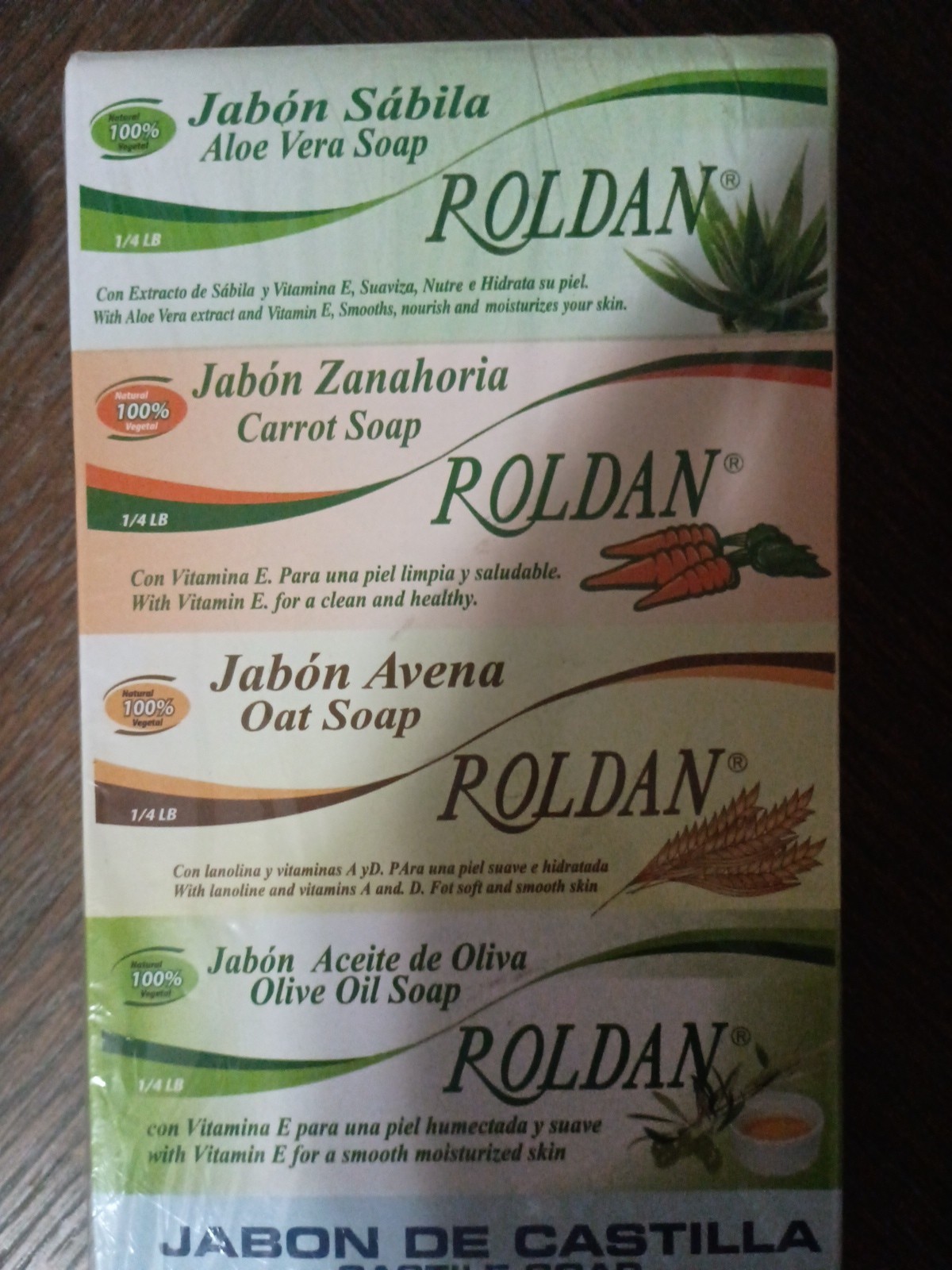 Roldan Natural Bar Soap Variety Pack – 5 BARS – 1/4 lb. – SEALED BOX
