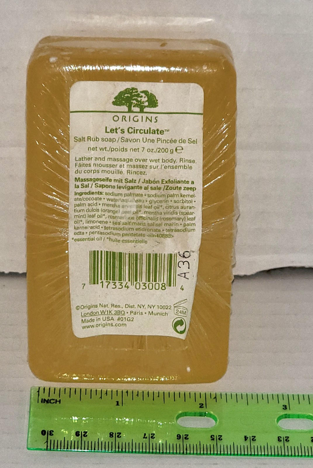 Origins Let’s Circulate Salt Rub Soap Bar 7oz NEW