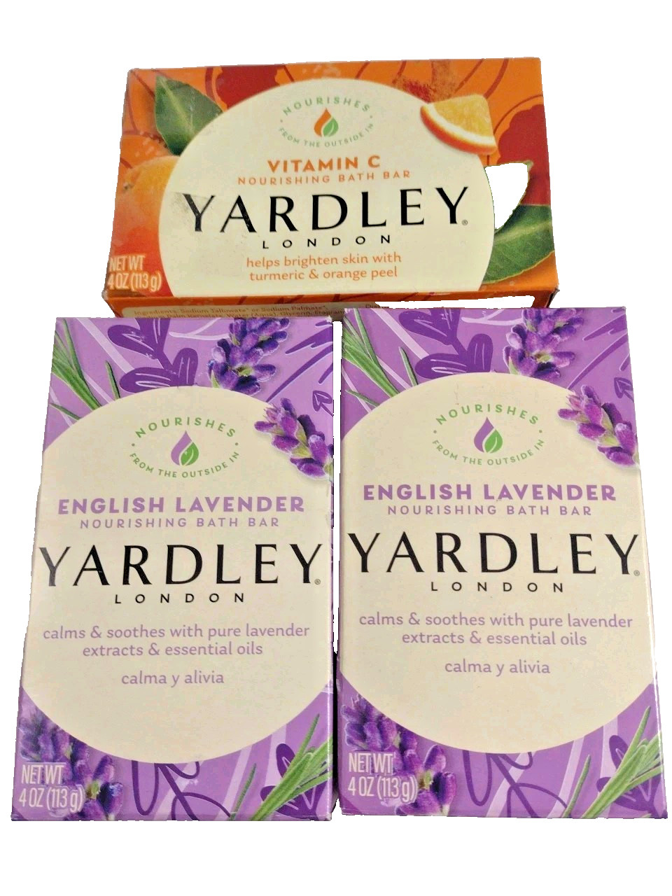 Bath Bar Yardley London Vitamin C Turmeric & Orange Peel & English Lavender 3pk