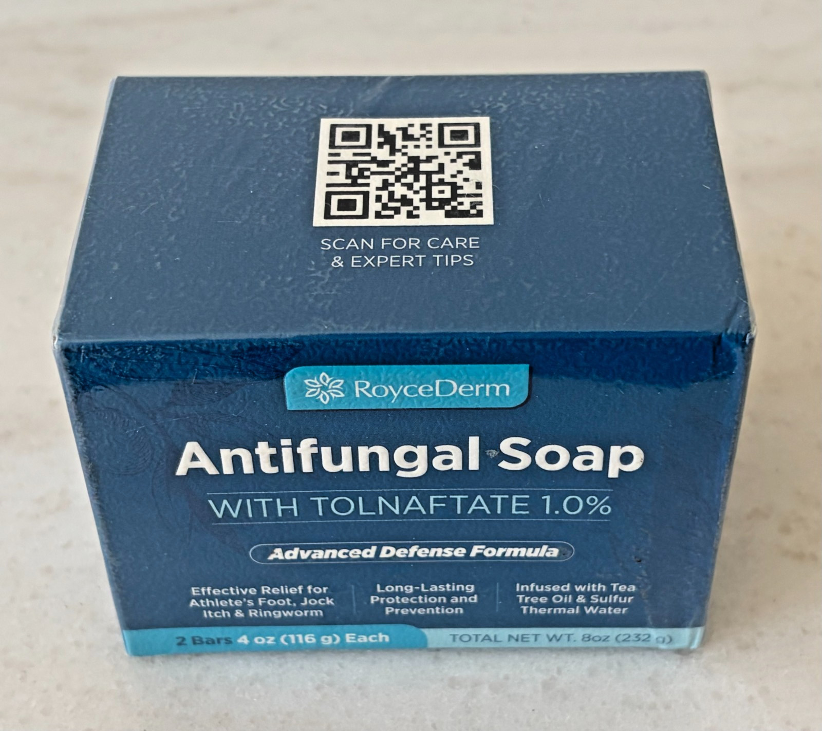 RoyceDerm ADVANCE DEFENSE Formula Antifungal Bar Soap 4 oz (2 Bar) Exp. 04/2028