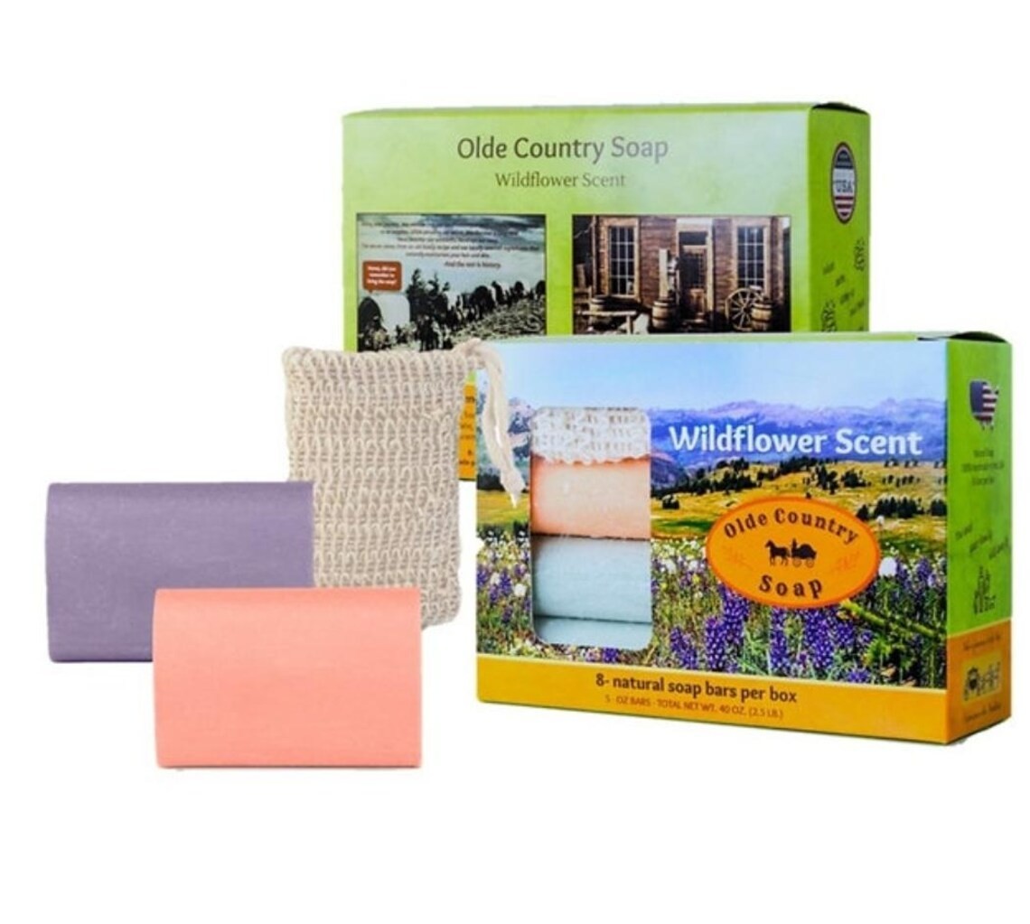 Amish Handmade Natural Soap Bars 8 Pack Wildflower Scented Soap For Face & Body