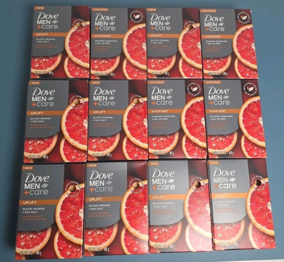 12x Dove Men Care Uplift Blood Orange + Sea Salt Cleansing Bar 5oz NEW