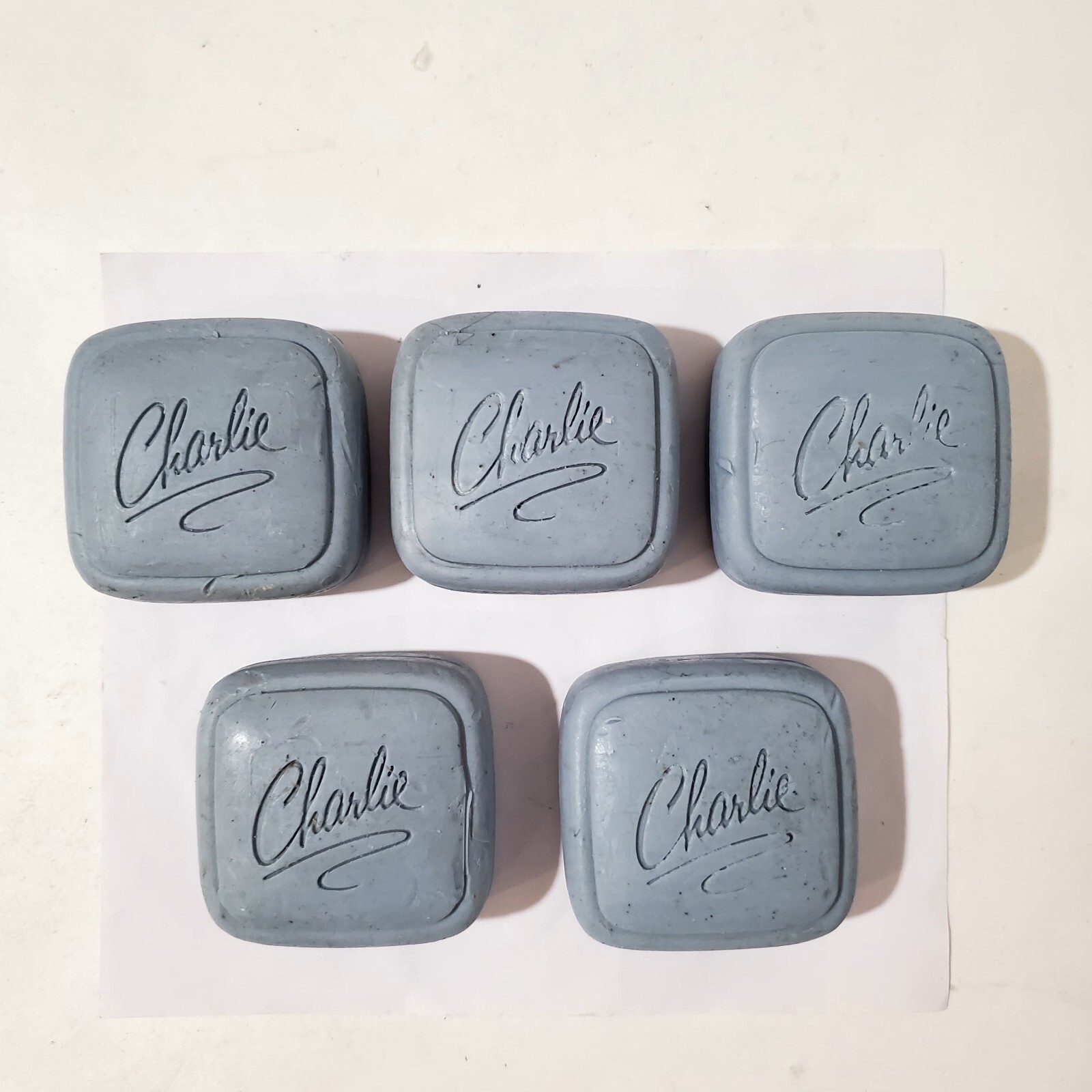 Charlie By Revlon Vintage Soaps 5 Count Squares 10.8 Oz Total VTG Blue