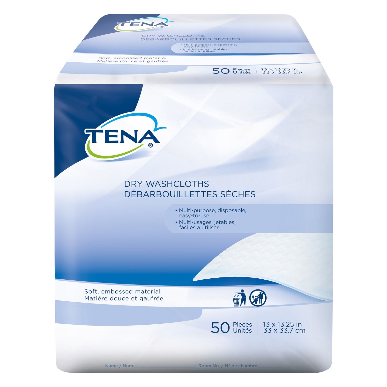 TENA ProSkin Dry Adult Wipe or Washcloth 13 X 13-1/2 Inch 74500 1 Pack 50 Wipes