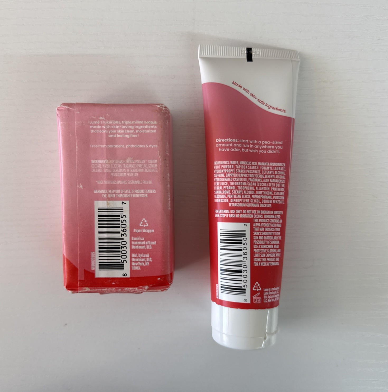 LUME Triple Milled Deodorant Bar Soap Peony Rose5oz/ Whole Body Deodorant P/3oz