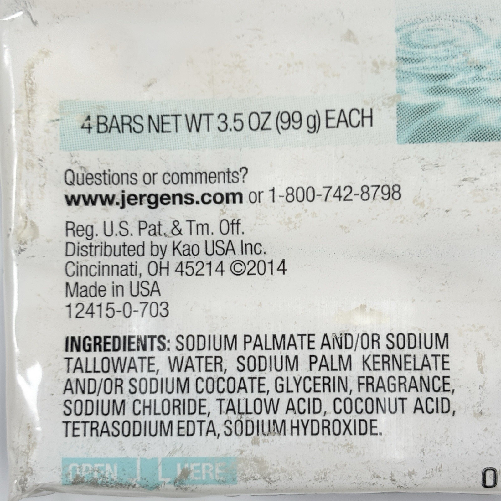 (5) 4-Pack JERGENS Mild Bar Face Soap Tallow Tallowate 3.5oz 4.5oz Discontinued