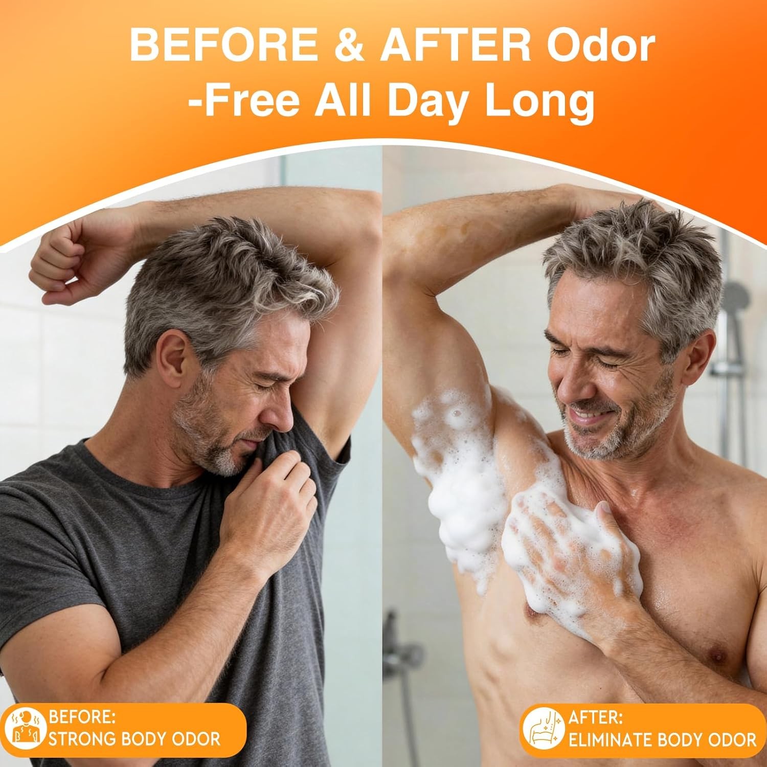 Persimmon Body Wash for Odor Control, Natural Deodorizing Persimmon Soap for Old