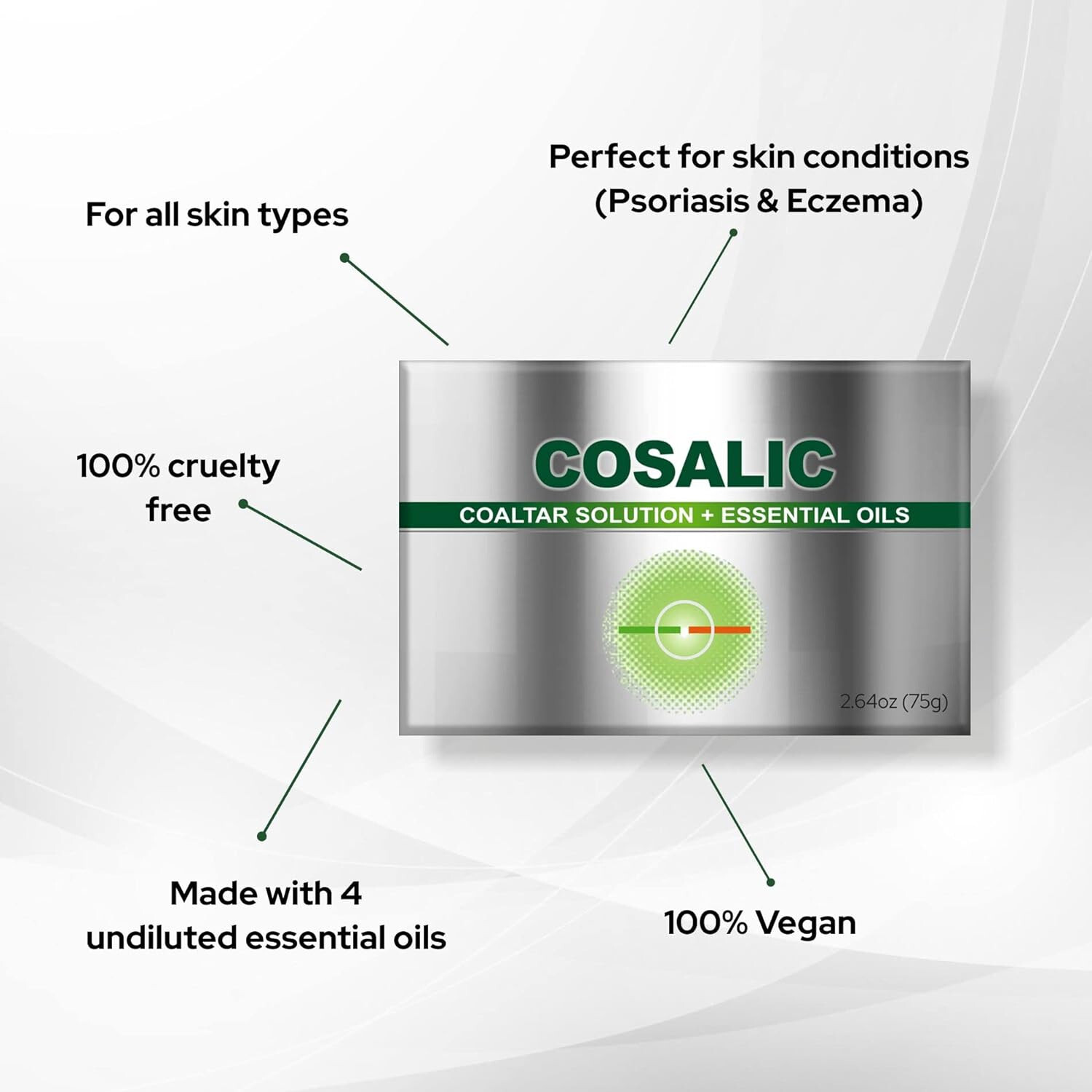 Cosalic Coal Tar Soap – [75g/2.64oz] – (Pack of 10).