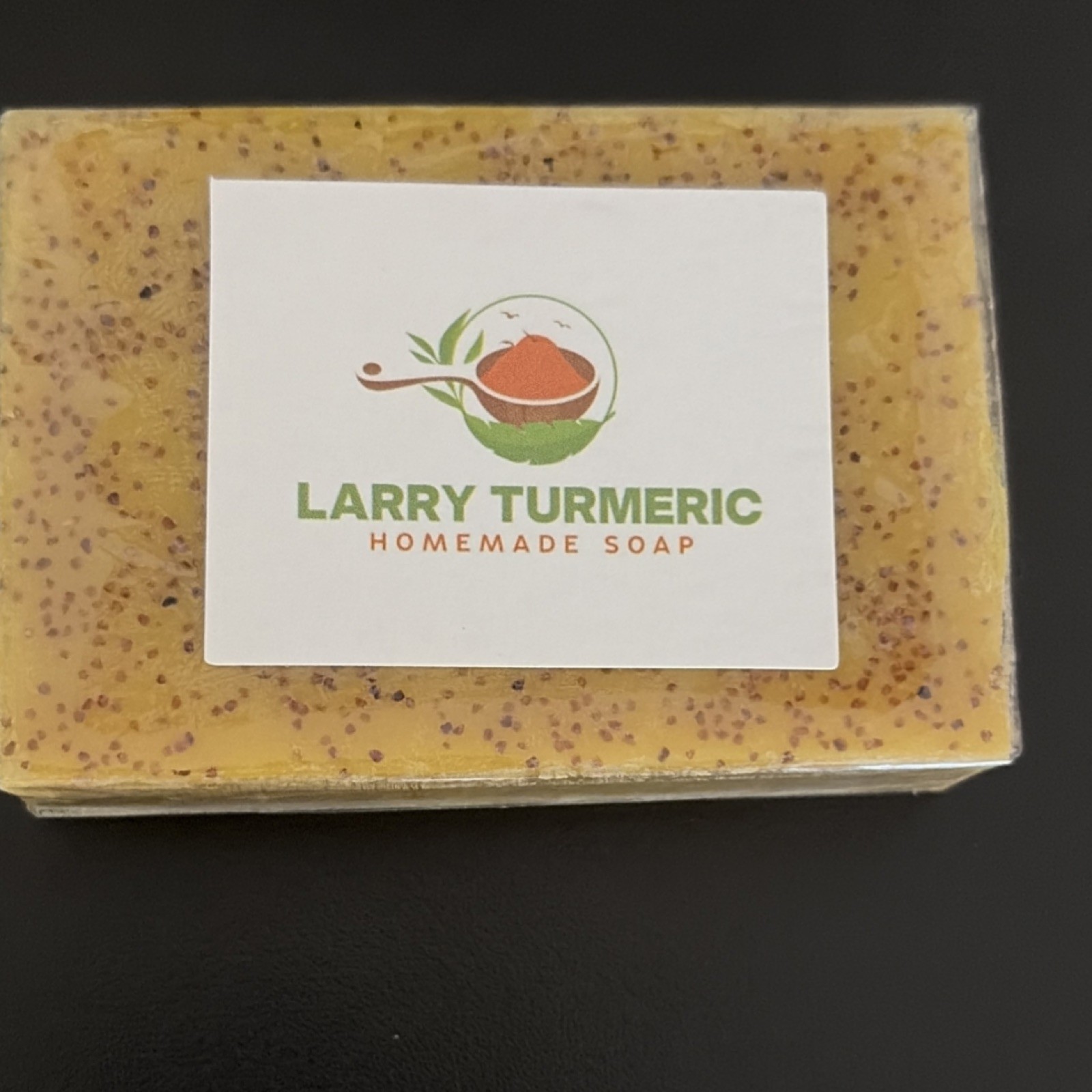 Larry Turmeric Homemade Soap Bar for Body, Face & Hands Yellow Rectangular