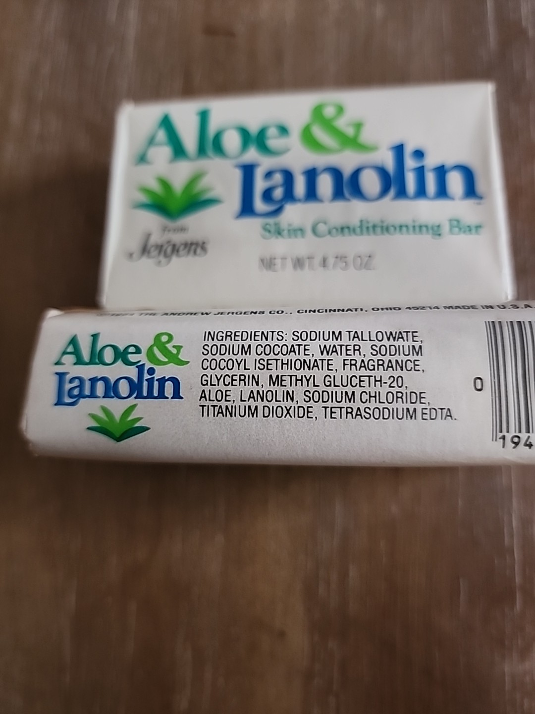 Jergens Aloe & Lanolin Soap Bar 4.75 New Old Stock 1984 Skin Conditioning