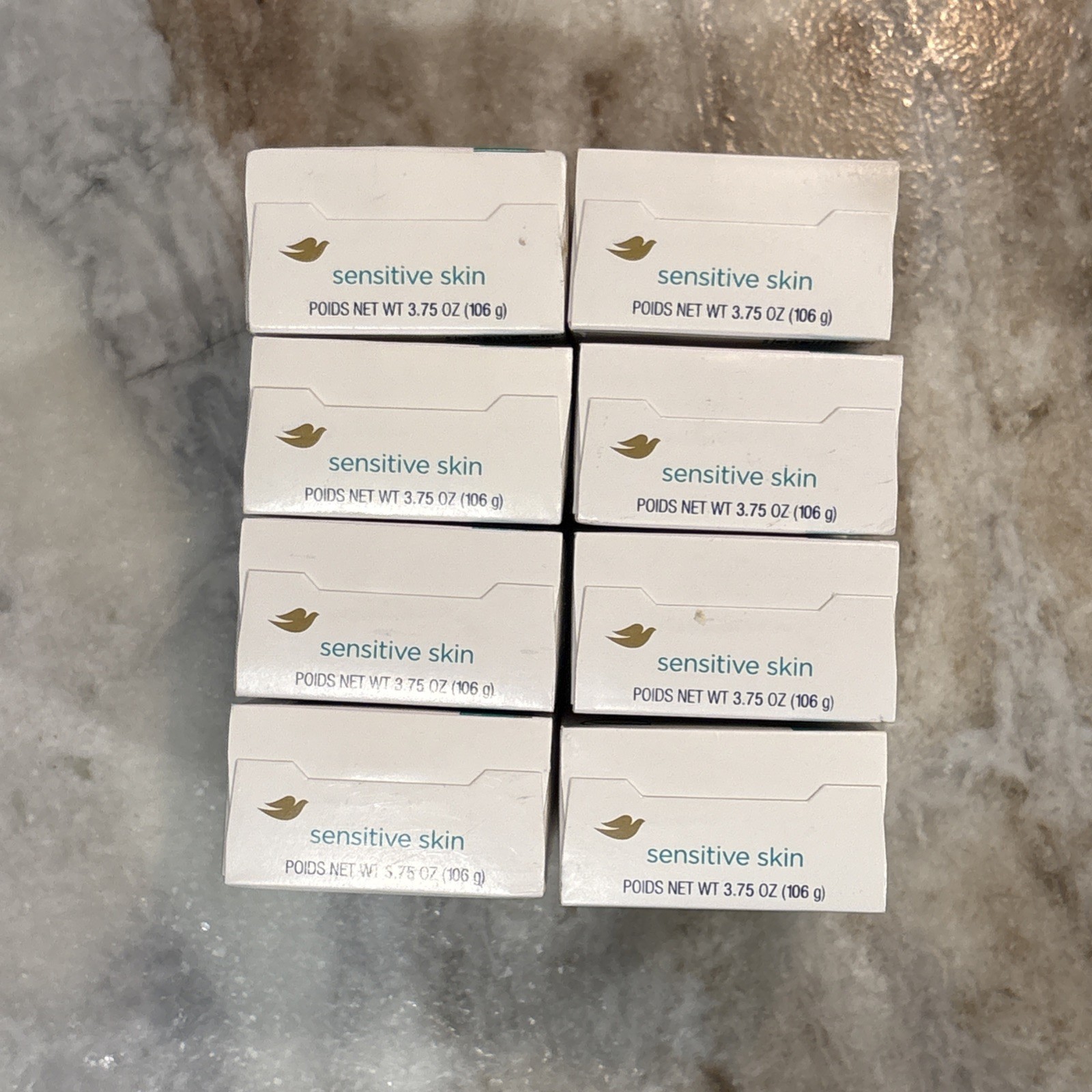 Dove Sensitive Skin 1/4 Moisturizing Cream Bar Soap 3.75 oz 8 Bar Lot