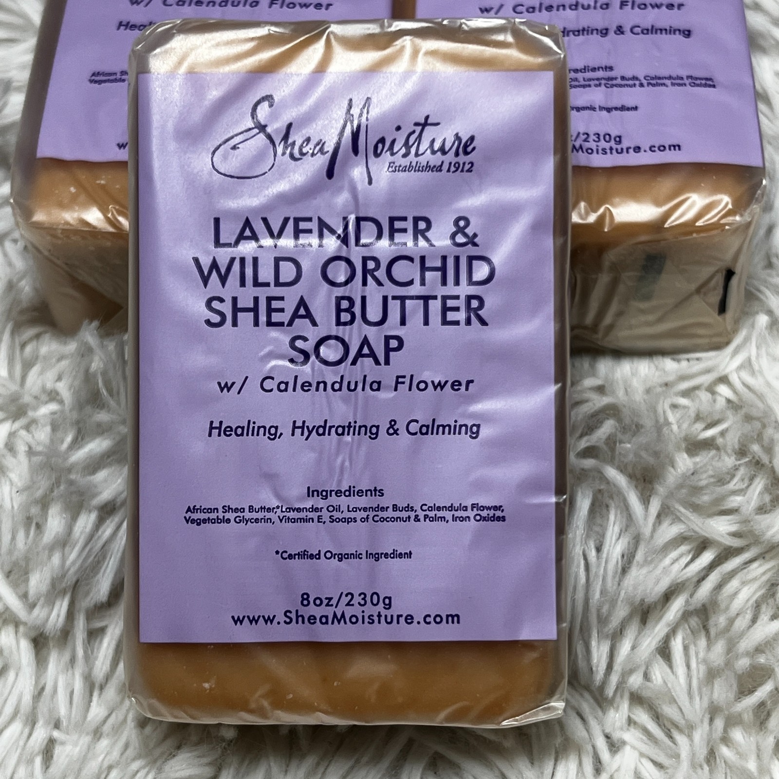 SHEA MOISTURE LAVENDER AND WILD ORCHID SHEA BUTTER SOAP BAR 8 OZ (3)