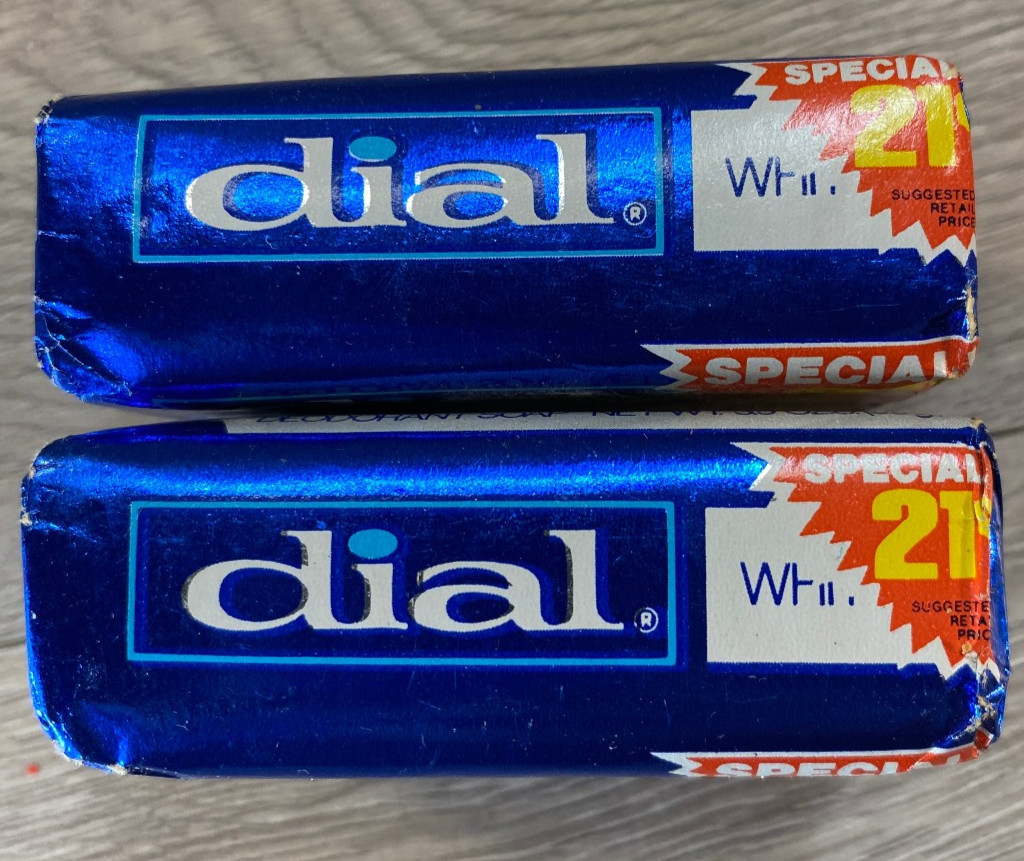 Vintage White Dial Deodorant 21c special Bar Soap 3.5oz Lot of 2