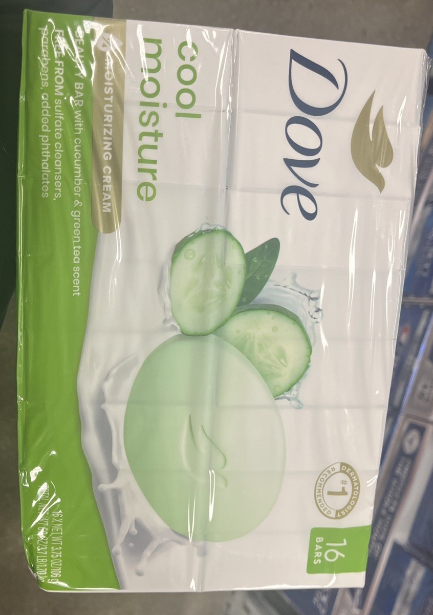 Dove Go Fresh Cool Moisture Bar 16ct 3.75oz Cucumber Green Tea Soap