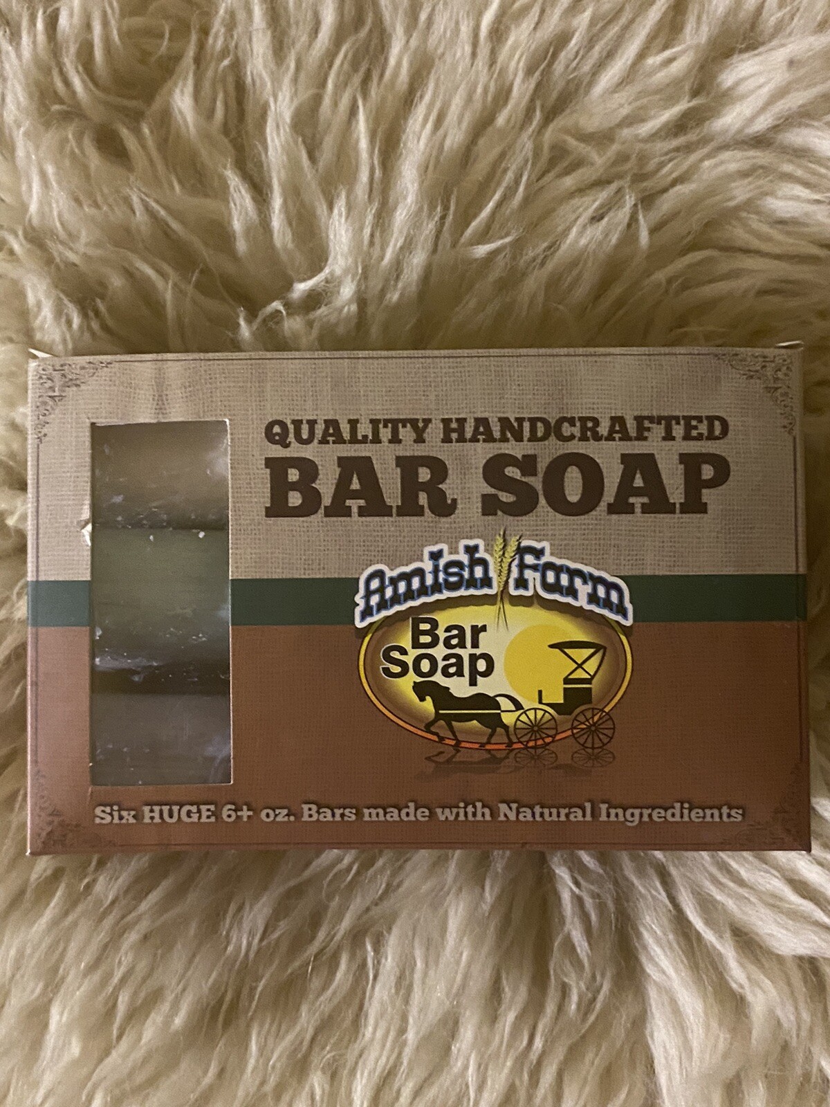 Amish Farm Handcrafted Natural Ingredients Bar Soap 6 Huge 6+ oz Bars in Box