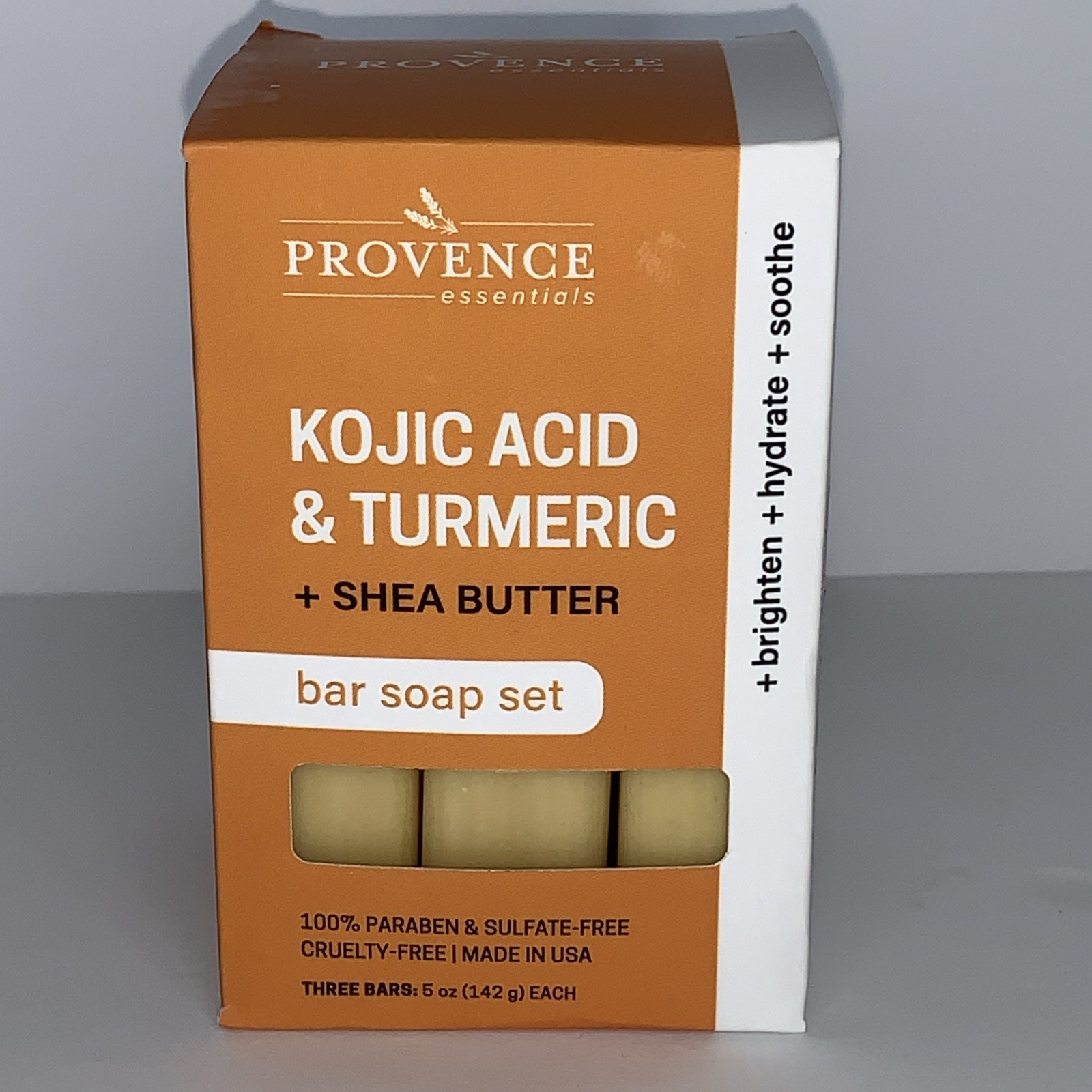 Provence Essentials Kojic Acid Turmeric + Shea Butter Soap 3 Bars 5oz Each