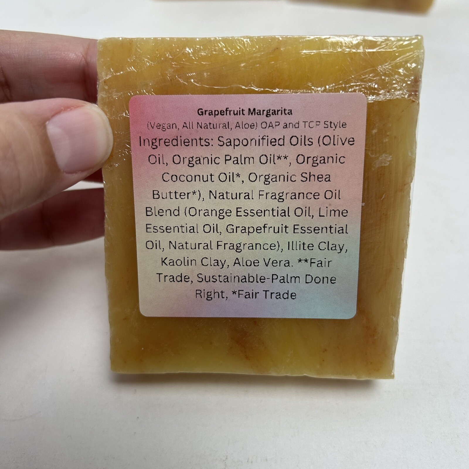 Handmade All Natural Bar Soap Grapefruit Magarita Lot Of 3 Vegan