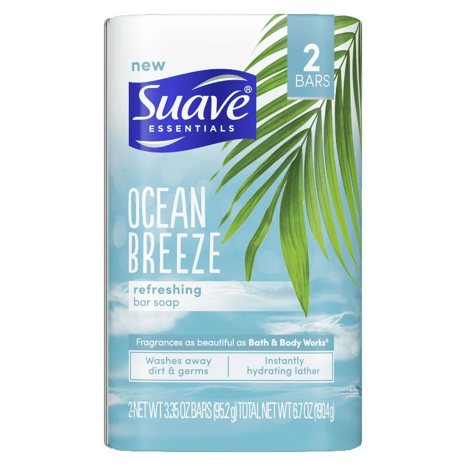 Suave Ocean Breeze Bar Soap – Lot Of 2 (2 packs) 4 Bars Total 3.35 oz each