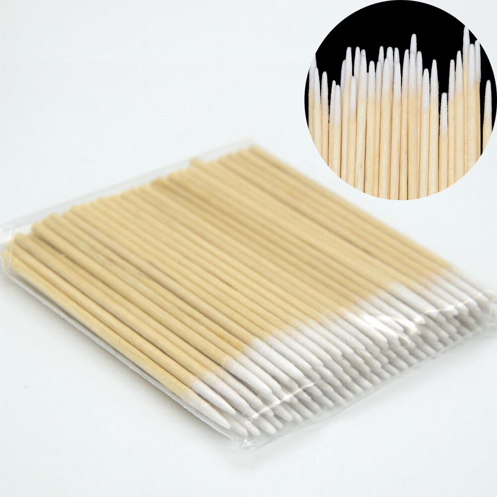 100Pcs Cotton Swabs Swab Q-Tips 3″ Long Wood Wooden Handle Cleaning Applicators