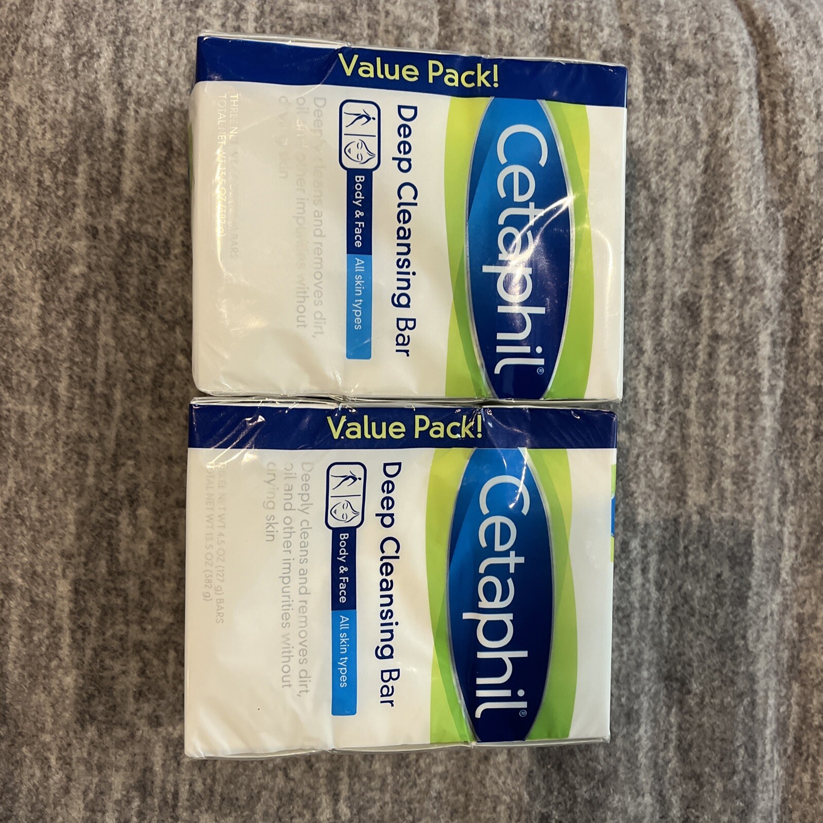 CETAPHIL DEEP CLEANSING BARS ALL SKIN TYPES 4.5 OZ. 2 Packs