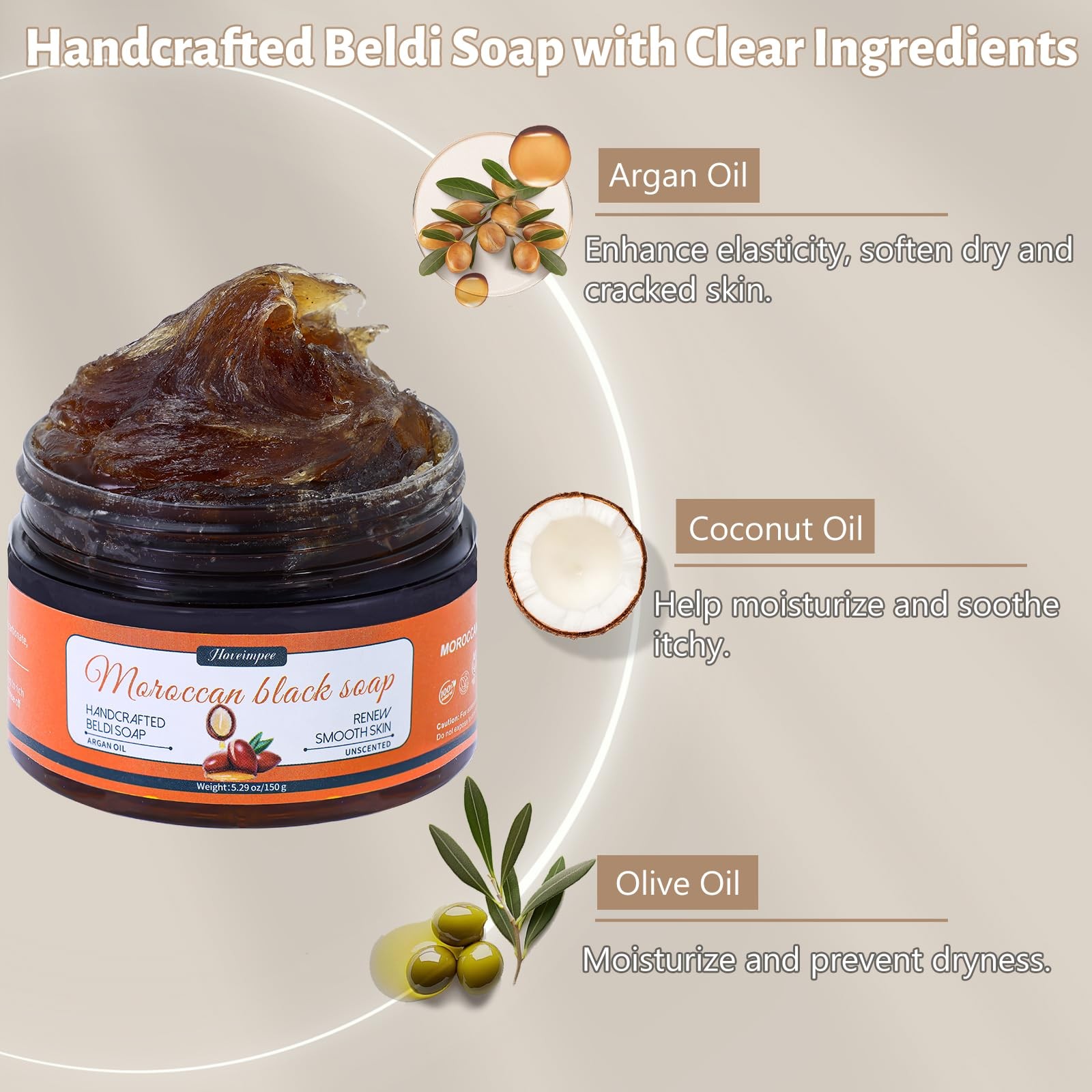 2 Pack Organic Moroccan Black Soap Soften 5.29 Ounce (Pack of 2), dark brown