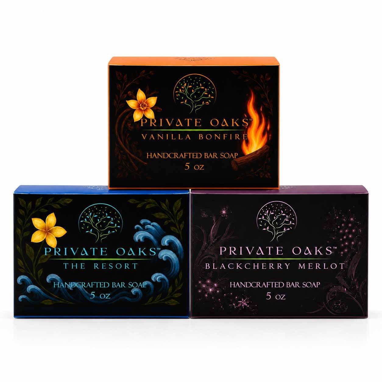Clay & Detox Mineral Soap Bundle | Pack of 3 | 5 oz | Private Oaks Soap Co.