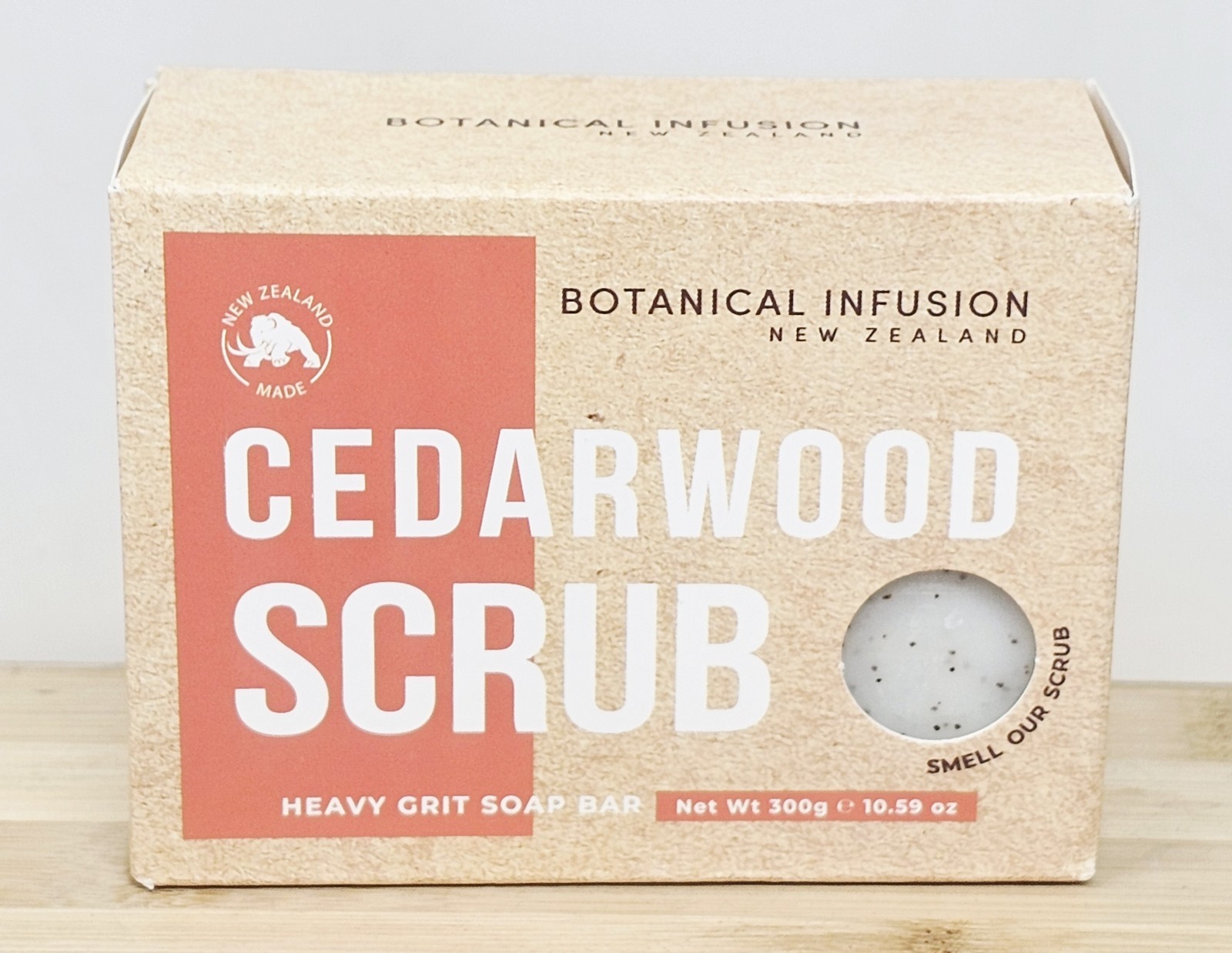 Botanical Infusion Cedarwood Scrub Bar Soap 10.5 oz New Zealand Heavy Grit Soap